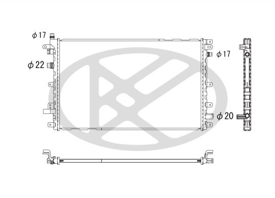 Kühler Motor passt zu: CHEVROLET VOLT, OPEL AMPERA 1.4H 11.11-