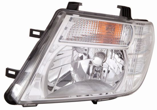 Scheinwerfer R (H4, elektrisch, ohne motor, einsatzfarbe: chrom, blinkerfarbe: durchsichtig) passt zu: NISSAN NAVARA D23, PATHFINDER IV R52 09.12-