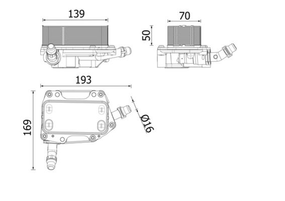 Ölkühler (automatikgetriebe) passt zu: BMW 2 (F45), X1 (F48), X2 (F39), MINI (F56), (F57), CLUBMAN (F54), COUNTRYMAN (F60) 2.0/2.0D 11.13-