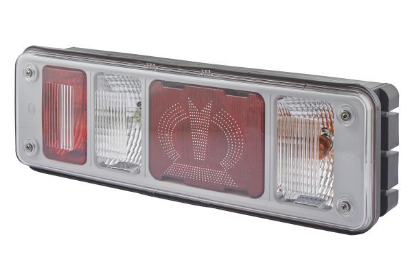 Lampe hinten R (LED/P21W, 24V, mit Blinker, nebellicht, rückfahrlicht, mit Bremsleuchte, standlicht, dreieckiger Reflektor) passt zu: KRONE