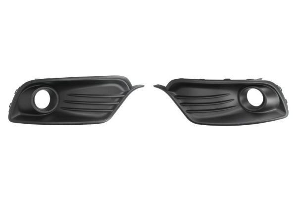 Stoßstangengitter vorne L/R (2 Stk. Garnitur, mit Löchern für Halogenscheinwerfer, kunststoff, schwarz) passt zu: RENAULT MEGANE III Ph III 01.14-09.15