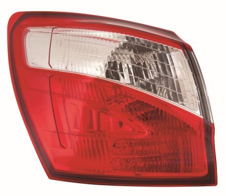 Lampe hinten R (äußerer Teil, LED/P21W, blinkerfarbe weiß, glasfarbe rot) passt zu: NISSAN QASHQAI I J10 Off-Road 04.10-04.14
