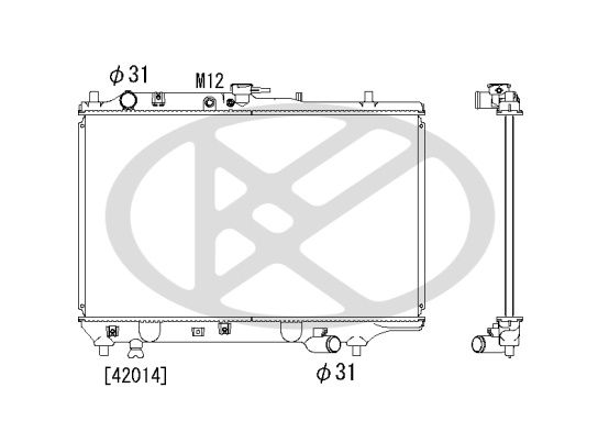 Kühler Motor (mit mechanischer getriebe) passt zu: KIA SEPHIA, MAZDA 323 C IV, 323 F IV, 323 S IV 1.5/1.6/1.8 08.89-10.97