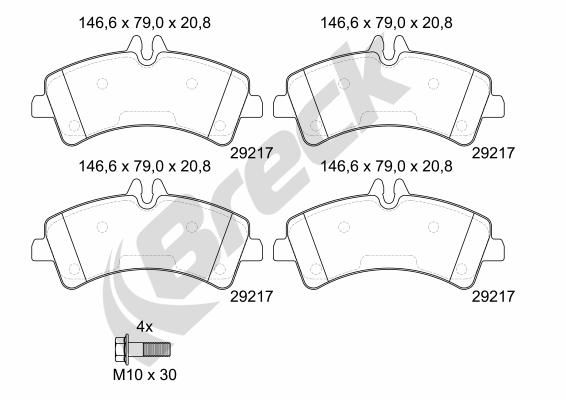 Bremsbelagsatz, Scheibenbremse