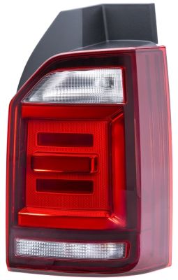 Lampe hinten R (LED, glasfarbe grau/rot, nebellicht, rückfahrlicht, einzelne Heckklappe, Version mit Heckklappe) passt zu: VW TRANSPORTER T6 04.15-02.19