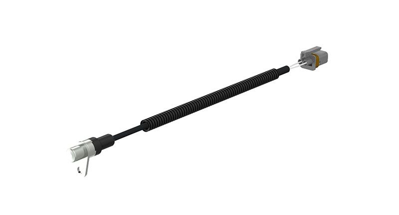 ABS-Sensor hinten L (eckig, 3600mm, 2pin, kein Ärmel, Schraubbefestigung) passt zu: MAN, NEOPLAN passt zu: MAN TGA, TGS I, TGX I