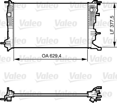 Kühler Motor passt zu: RENAULT GRAND SCENIC III, MEGANE, MEGANE III, SCENIC III 1.2/1.4/1.5D 11.08-09.16