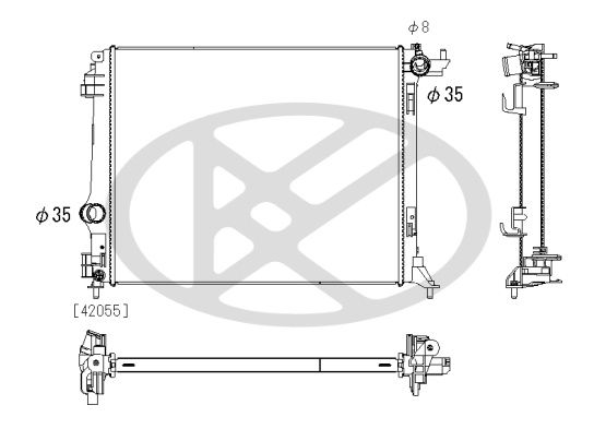 Kühler Motor passt zu: RENAULT GRAND SCENIC IV, MEGANE IV, SCENIC IV, TALISMAN 1.5D-1.8 06.15-