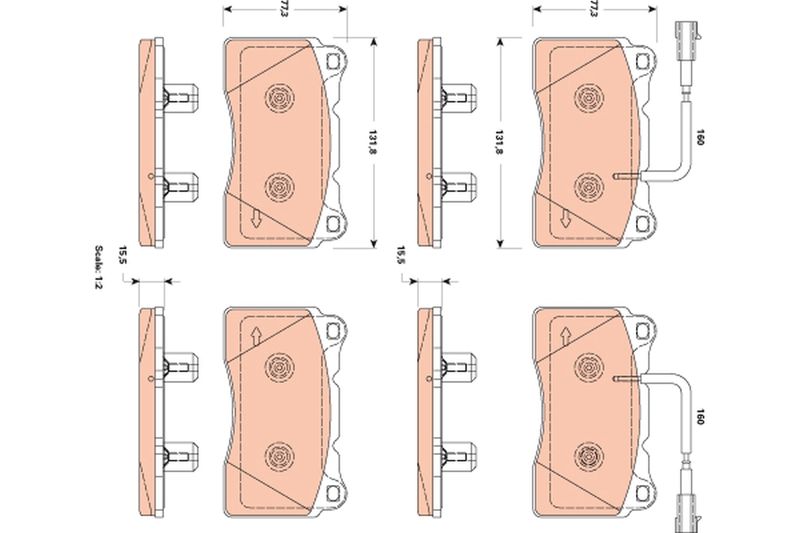 Bremsbelagsatz, Scheibenbremse