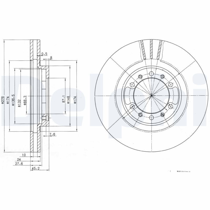 Kpl. Scheibenbremsen vorne L/R passt zu: MITSUBISHI L200, L200 / TRITON, PAJERO CLASSIC, PAJERO I, PAJERO II, PAJERO PININ I, PAJERO SPORT, PAJERO SPORT I 1.8-3.5 04.87-