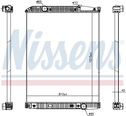 Kühler Motor ((en) without frame, höhe: 1015mm) passt zu: MERCEDES ACTROS, ACTROS MP2 / MP3 OM541.920-OM542.969 04.96-