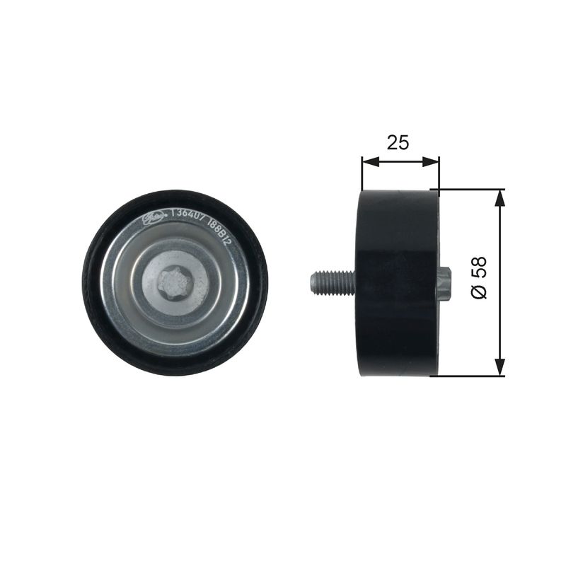 Umlenk-/Führungsrolle, Keilrippenriemen