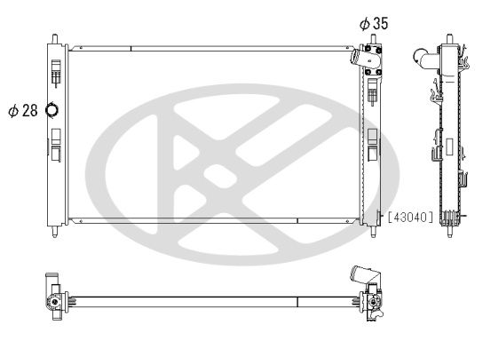 Kühler Motor (mit mechanischer getriebe) passt zu: CITROEN C4 AIRCROSS, MITSUBISHI ASX, PEUGEOT 4008 1.8D/2.2D 06.10-