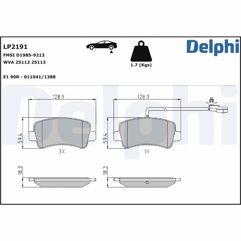 Bremsbelagsatz, Scheibenbremse