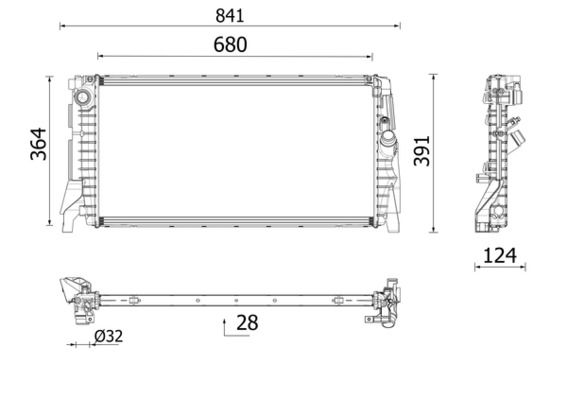 Kühler Motor passt zu: MINI (F55), (F56), (F57), CLUBMAN (F54) 1.5/2.0 09.13-
