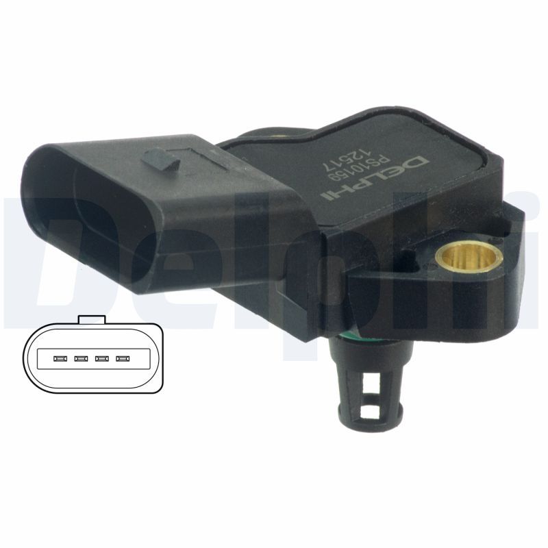 Drucksensor im Ansaugkrümmer (4 pin) passt zu: AUDI A3, A4 B6, A4 B7, A6 C6, Q3, TT, BENTLEY CONTINENTAL, CONTINENTAL FLYING SPUR, FLYING SPUR, SEAT ALHAMBRA, ALTEA, ALTEA XL 1.4-6.0ALK 10.96-10.20