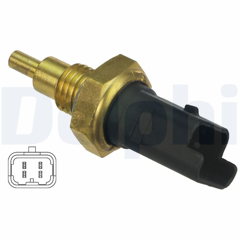 Kühlmitteltemperatur -Sensor (anzahl der Pins: 4, schwarz) passt zu: ALFA ROMEO 147, 156, 166, GT, GTV, SPIDER, FIAT BARCHETTA, BRAVA, BRAVO I, MAREA, MULTIPLA, PALIO, PUNTO, SIENA 1.2-3.2 04.95-