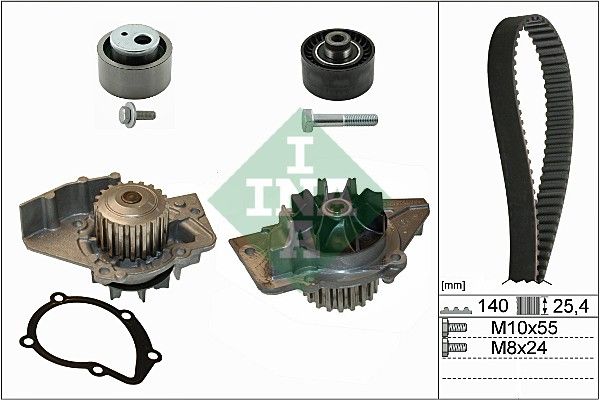 Ventilsteuerung Satz (Riemen + Rolle + Flüssigkeitspumpe) passt zu: CITROEN BERLINGO, BERLINGO/MINIVAN, C15, C15/MINIVAN, JUMPY I, XSARA, XSARA/HATCHBACK, XSARA/KOMBI 1.9D/2.0D 06.96-12.15