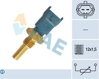 Kühlmitteltemperatur -Sensor (anzahl der Pins: 2, hellblau) passt zu: IVECO DAILY III, TRAKKER I, MERCEDES M (W163), ALFA ROMEO 156, GTV, AUDI A4 B6, CHEVROLET CAPRICE, CAPTIVA, CRUZE 0.7-9.4D 10.87-