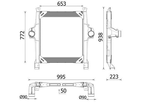 Ansaugluftkühler passt zu: IVECO TRAKKER I F3BE0681G/F3BEE681G 10.04-12.12