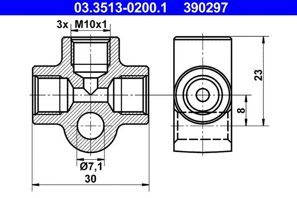 Adapter, Bremsleitung