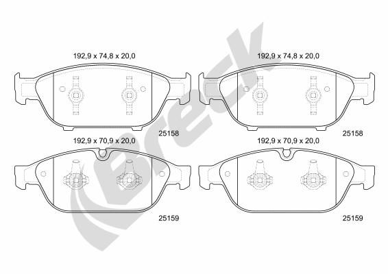 Bremsbelagsatz, Scheibenbremse