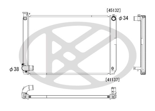 Kühler Motor passt zu: LEXUS RX 3.3H 09.05-12.08