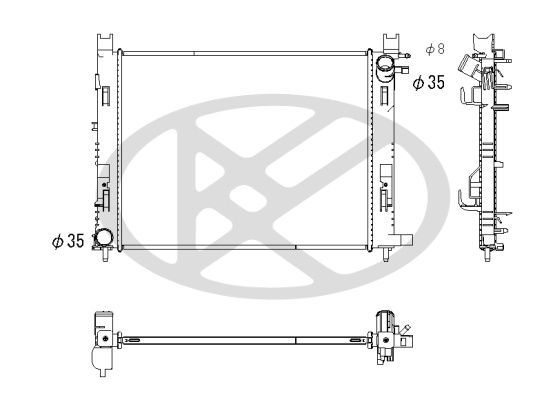 Kühler Motor passt zu: DACIA DOKKER, DOKKER/MINIVAN, DUSTER, DUSTER/SUV, LODGY, LOGAN II, LOGAN MCV II, SANDERO II, NISSAN MICRA V, RENAULT ARKANA I, CAPTUR I, CLIO IV 0.9-1.6LPG 02.08-