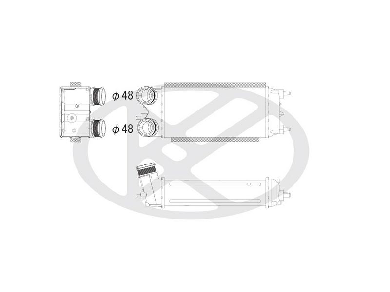 Ansaugluftkühler passt zu: FORD B-MAX, ECOSPORT, FIESTA VI, KA+ III, TOURNEO COURIER B460, TRANSIT COURIER B460, TRANSIT COURIER B460/MINIVAN 1.4D/1.5D/1.6D 06.08-