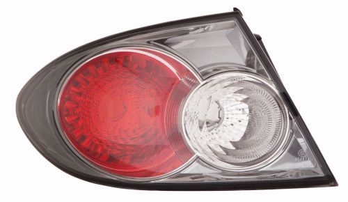 Lampe hinten L (äußerer Teil, W21/5W/WY21W, blinkerfarbe weiß, glasfarbe rot) passt zu: MAZDA 6 GG, GY Hatchback / Sedan 06.02-03.05