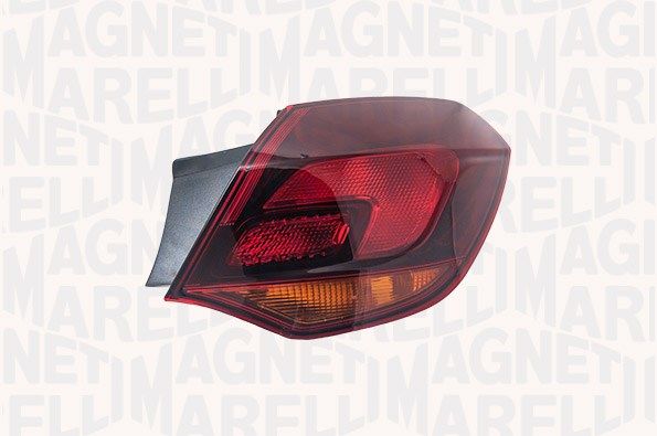 Lampe hinten L (äußerer Teil, H21W/W5W, blinkerfarbe orange, glasfarbe grau) passt zu: OPEL ASTRA J 5D 12.09-09.12