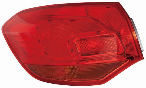 Lampe hinten L (äußerer Teil, P21W/W5W, blinkerfarbe gelb, glasfarbe rot) passt zu: OPEL ASTRA J Kombi 09.12-04.18