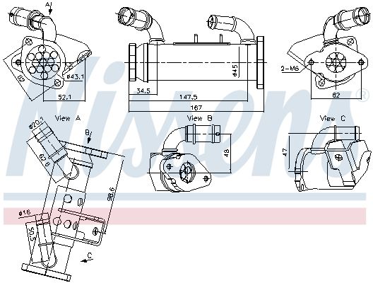 Abgaskühler passt zu: LAND ROVER RANGE ROVER III, RANGE ROVER SPORT I 3.6D 04.06-03.13