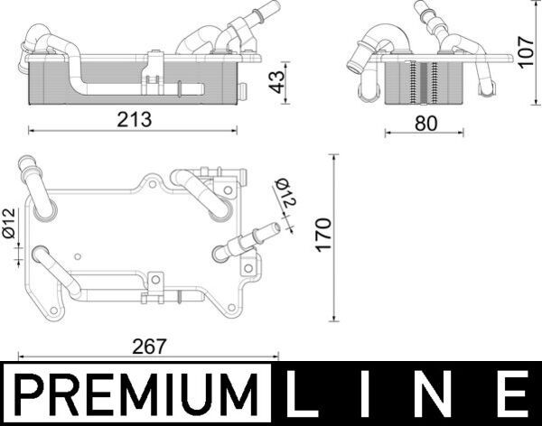 Ölkühler passt zu: AUDI A4 ALLROAD B9, A4 B9, A5, A6 ALLROAD C8, A6 C8, A7, A8 D5, Q5, Q7, Q8, PORSCHE CAYENNE, VW TOUAREG 2.0-4.0H 01.15-