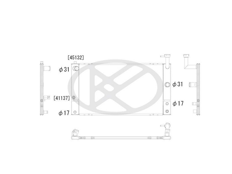 Kühler Motor passt zu: TOYOTA PRIUS 1.5H 09.00-12.09