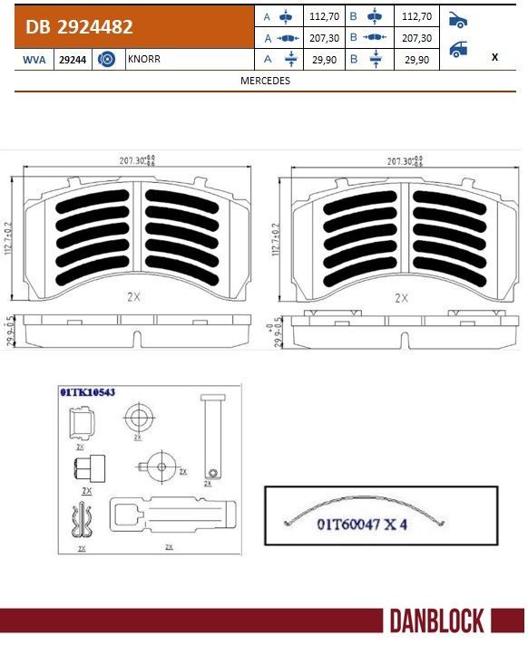 Bremsbelagsatz, Scheibenbremse