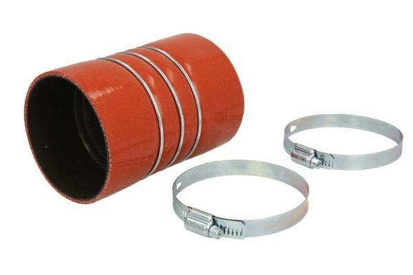 Luftkühlerschlauch (100mmx150mm, rot, mit Klemmen) passt zu: MERCEDES INTEGRO (O 550), TOURISMO (O 350), TRAVEGO (O 580), SETRA 400, 500 OM402.970-OM942.911 08.95-