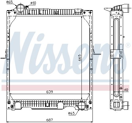 Kühler Motor ((en) with frame) passt zu: MERCEDES SK OM401.972-OM446.946 07.87-09.96
