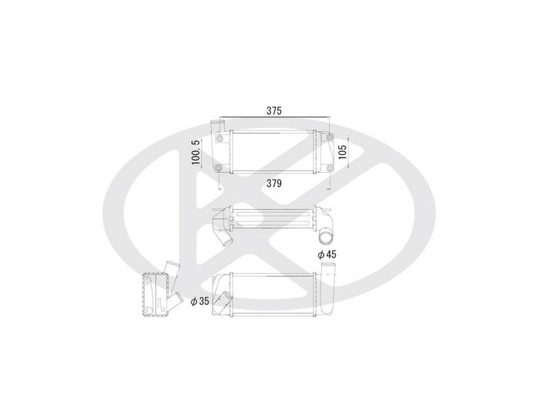 Ansaugluftkühler passt zu: TOYOTA AURIS, COROLLA 1.4D 10.06-12.18