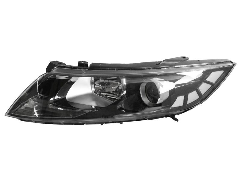 Scheinwerfer L (H1/H7, Manuell, elektrisch, ohne motor, einsatzfarbe: schwarz, blinkerfarbe: durchsichtig) passt zu: KIA OPTIMA 06.10-12.15