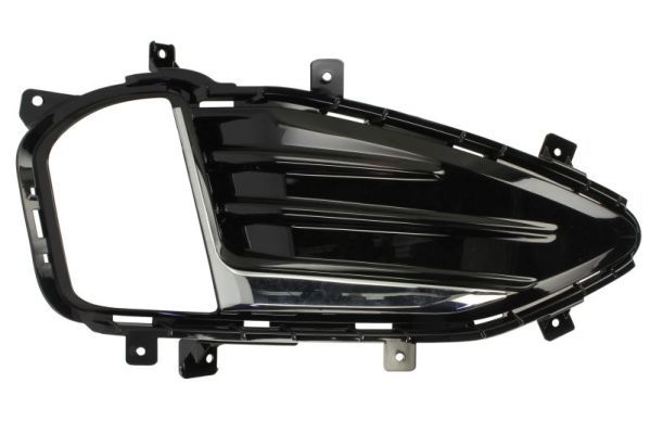 Stoßstangengitter vorne R (mit Chrom-Stipe, mit Löchern für Halogenscheinwerfer, schwarz) passt zu: FORD EDGE II 06.18-