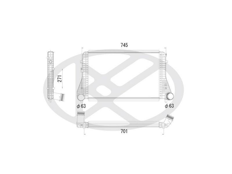 Ansaugluftkühler passt zu: AUDI A3, TT, SEAT ALHAMBRA, ALTEA, ALTEA XL, LEON, TOLEDO III, SKODA OCTAVIA II, SUPERB II, YETI, VW BEETLE, CADDY ALLTRACK IV 1.4-2.0D 02.03-12.22