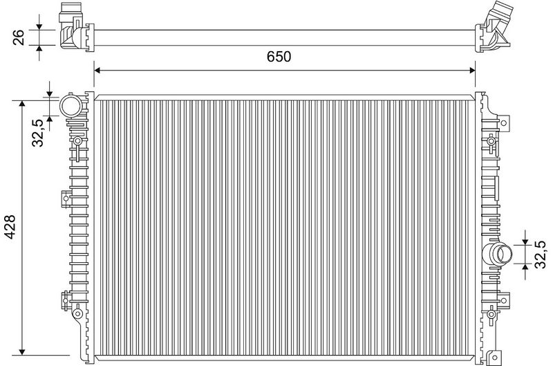 Kühler Motor passt zu: VW TIGUAN 1.4/2.0D 05.10-07.18