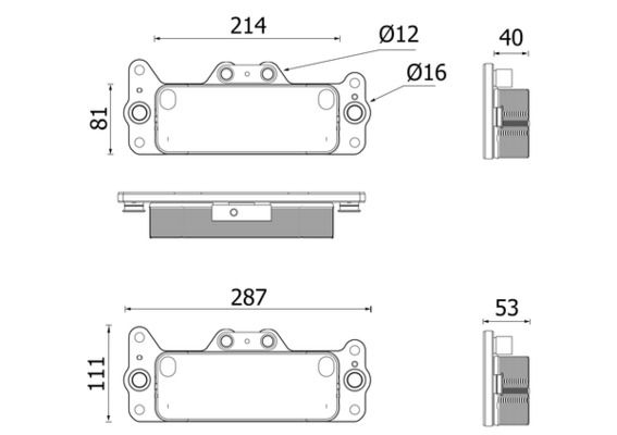Ölkühler (287x53x214mm, Zum Getriebe) passt zu: MAN HOCL, LION´S COACH, TGA, TGS I, TGX I D2676440-D2676LOH31 02.04-