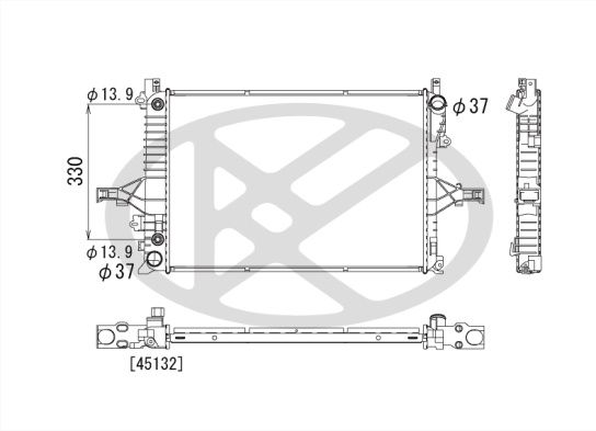 Kühler Motor passt zu: MERCEDES SPRINTER 3-T (B903), SPRINTER 4-T (B904), VOLVO S60 I, S80 I, V70 II, XC70 I 2.0-3.0 02.95-04.10