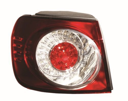 Lampe hinten L (äußerer Teil, LED, blinkerfarbe durchsichtig, glasfarbe rot) passt zu: VW GOLF V PLUS Hatchback 12.04-12.13