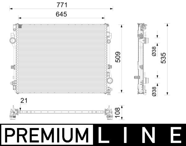 Kühler Motor passt zu: MERCEDES S (V223), S (W223) 3.0H 09.20-