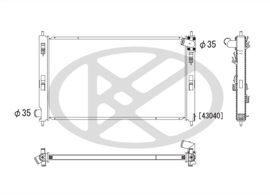 Kühler Motor passt zu: CITROEN C4 AIRCROSS, C-CROSSER, C-CROSSER ENTERPRISE, MITSUBISHI ASX, LANCER VIII, OUTLANDER II, PEUGEOT 4007, 4008 1.6-3.0 11.06-