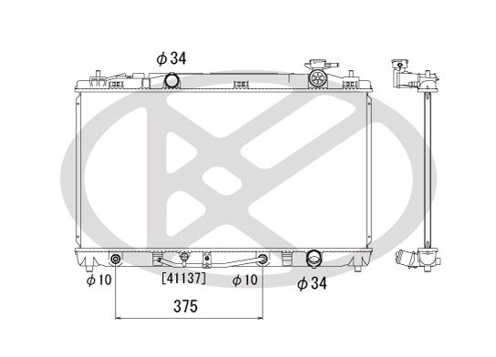 Kühler Motor passt zu: TOYOTA CAMRY, VENZA 2.4/2.7 01.06-