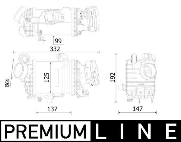 Ansaugluftkühler passt zu: BMW 5 (G30, F90), 7 (G11, G12) 4.0/4.4 09.15-06.19